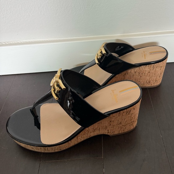NWOT Sam Edelman Yardlie Black Wedge Sandals - Picture 4 of 5